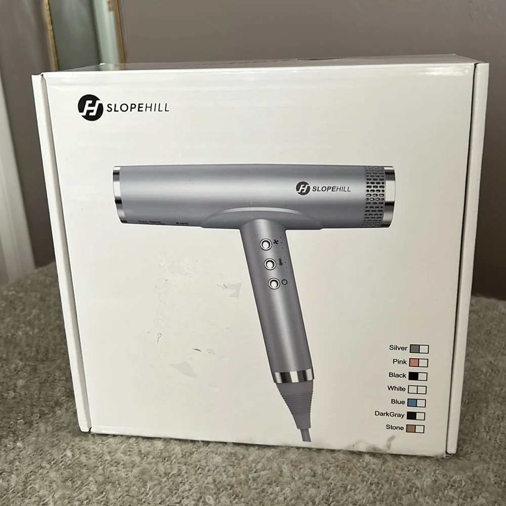 Silver Compact Low Noise 2000W Travel Hair Dryer with attachments #HB4